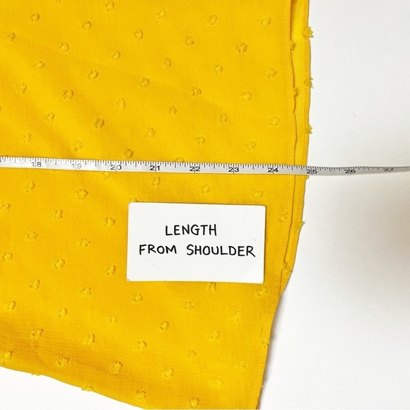 Anthropologie Haida Swiss Dot Peasant Top Small blouse marigold yellow ruffle - Picture 9 of 11